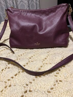 kate spade Plum Leather Crossbody with Gold Hardware